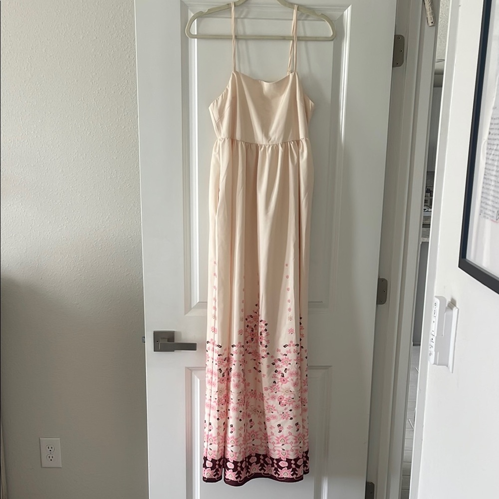 Elegant Pink Floral Maxi Dress
